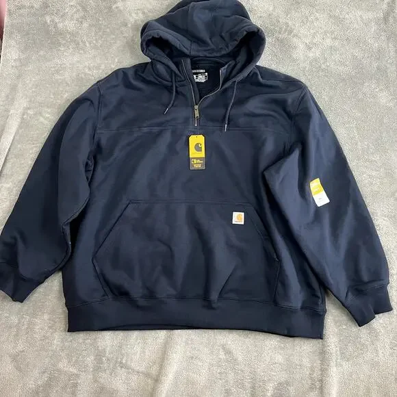Carhartt Rain Defender Paxton Heavyweight 1/4 Zip Hoodie Sweatshirt Mens 4XL NWT - Picture 1 of 12
